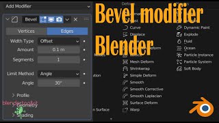 Blender , модификатор Bevel со всеми настройками.