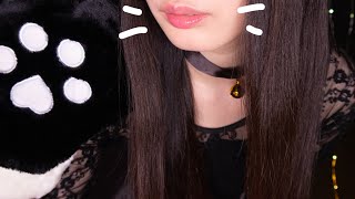 ASMR Close up Whispering Black Cat Trigger Words