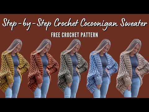 Step-by-Step Crochet Cocoon Sweater Free Pattern