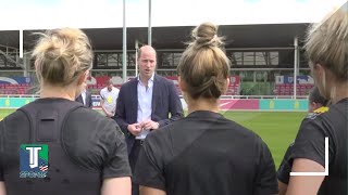 Prince William VISITS the Lionesses ahead of Euros