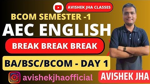 AEC English Day 1 |Break Break Break | Ba/Bsc/Bcom | Calcutta University