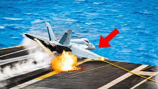 The Moment An Arresting Cable BREAKS on a US Aircraft Carrier!