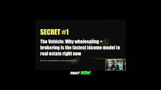 Wholesaling & Brokering: Fastest Real Estate Income Model #shorts