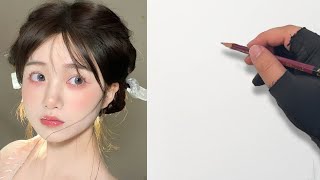 Easy Portrait Drawing Using a Photo Reference | Beginner Tutorial(ASMR)
