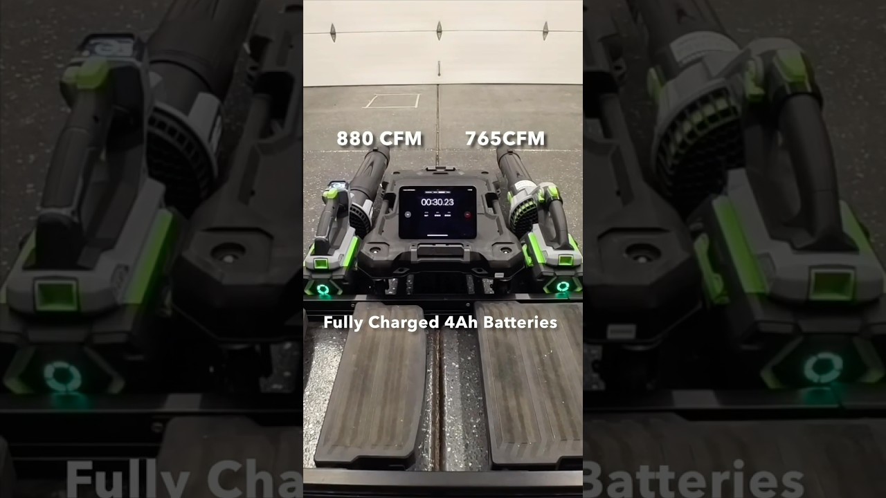 One More Test……Testing Battery Usage on EGO 880 CFM Blower Speed 3 vs. Full Speed on 765 CFM Blower