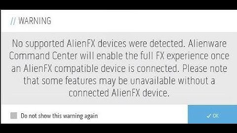📢 No supported AlienFX devices were detected - for WINDOWS 10 ONLY