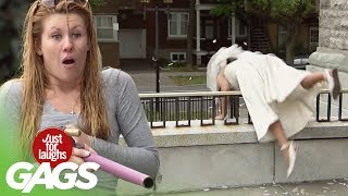 Bride Takes a Mean Fall on Her Wedding Day - Just For Laughs Gags