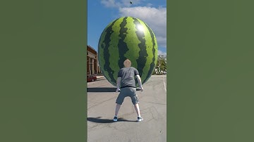 Watermelon ball explosion satisfying decompression and eye-catching visual #shorts