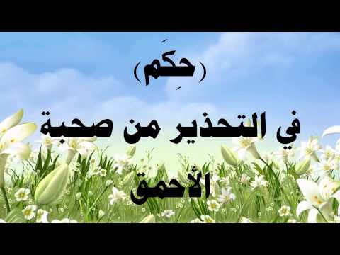التحذير من صحبة الأحمق