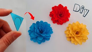 How To Make Flower Rose 🌹| Easy Paper Flower Making, Making Rose Step By Step