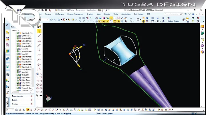 Siemens NX / Line / Spline / Bridge / Arc / Section / Set Point