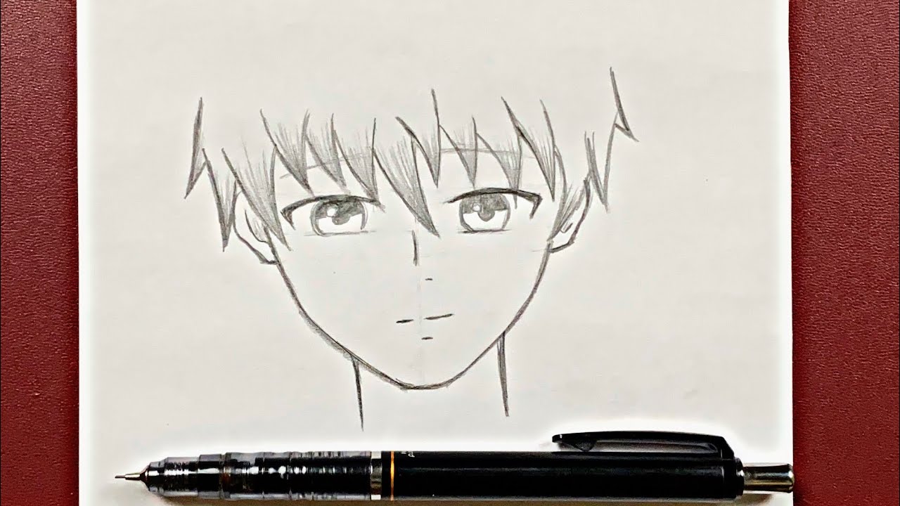 Easy anime drawing, how to draw anime boy wearing a mask easy step-by-step  