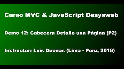 Curso MVC & JavaScript Desysweb - Demo 12 (Parte 2)