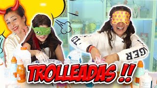 BLINDFOLDED SLIME CHALLENGE ! Tania y Angela trolleadas por Marta !  Slime Prank