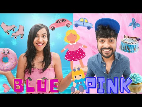 PINK vs BLUE CHALLENGE??|| EATING & BUYING Everything In ONE COLOR For 24 Hours