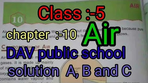 DAV public school Class 5 science chapter 10 air solutions