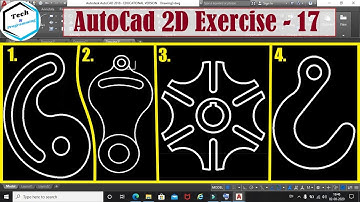 AutoCad 2D Practice Drawing Exercise-17 || Tech&Programming