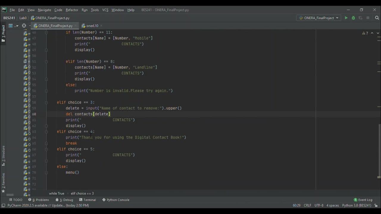 PythonProject: Contact book using Python - YouTube