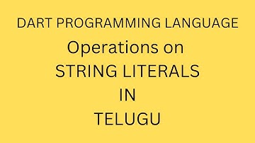 Operations on String literals