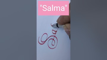 How to write "Salma" name in cursive writing l #calligraphy #cursive #writing #shorts #shortsfeed