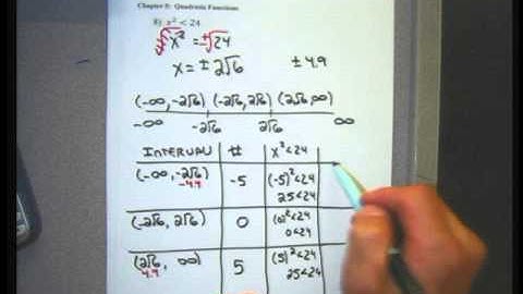 Intermediate Algebra section 5 6 part 1 Quadratic Inequalities