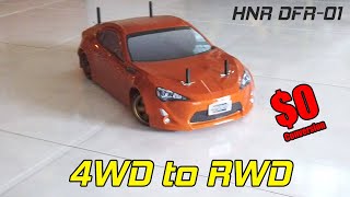 How to Convert 4WD Drift to RWD Drift with HNR DFR-01 Hobbyking Blaze 1/10