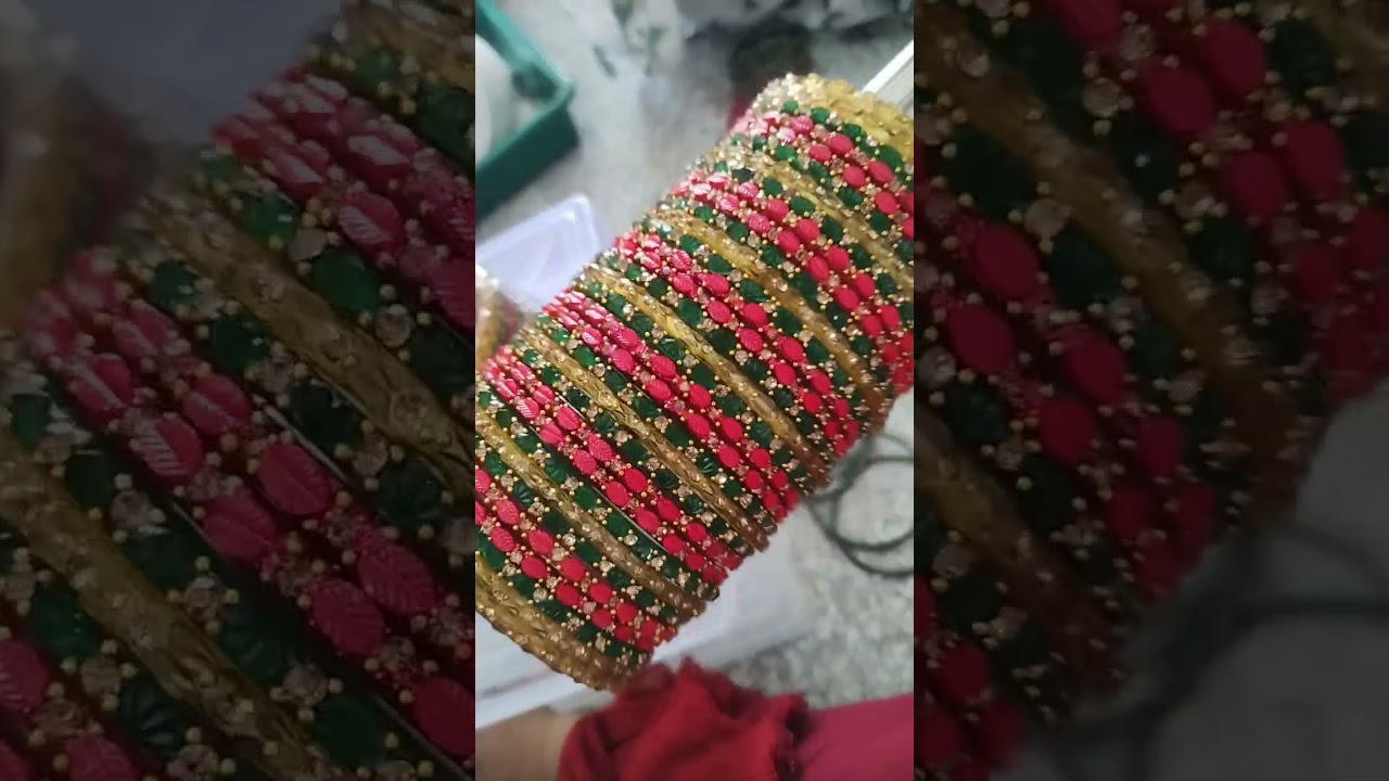 bangles setting for bride this saree #bangles #ytstudioes #treanding #wedding #stonebangles #jk