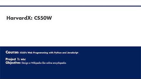 CS50W 2020: Project 1 - Wiki