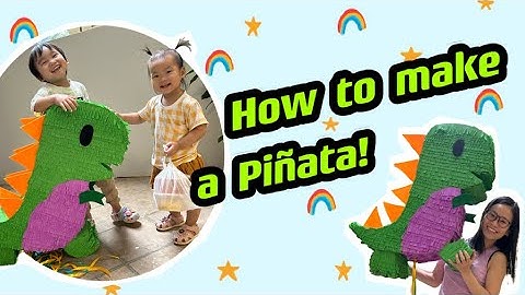 How to make a pull string dinosaur piñata !