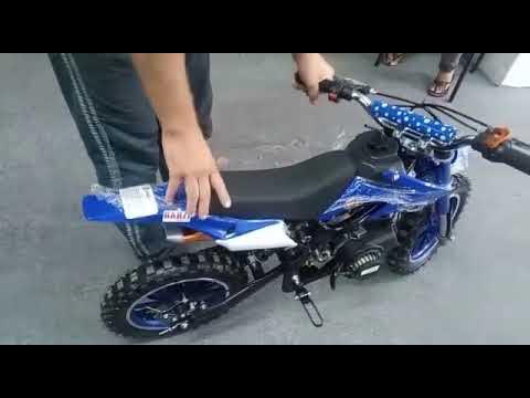 Mini Moto Cross Trilha 49cc BZ Arena Azul Partida a Corda Gasolina