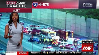 Lanes blocked on I-75 north after crash