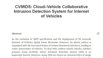 CVMIDS Cloud–Vehicle Collaborative Intrusion Detection System for Internet of Vehicles