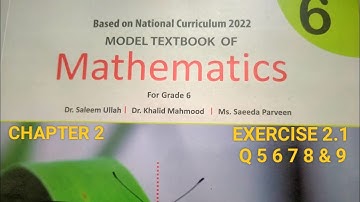 Class 6 NBF Book Maths Chapter 2 Exercise 2.1 Question 5 6 7 8 & 9 @ummebilalclasses