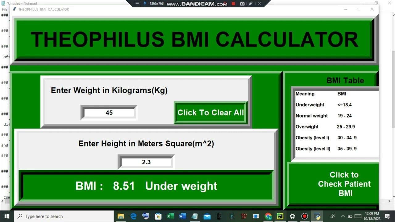 First Year Design Project | python BMI calculator design. - YouTube