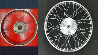 motorcycle wheel electrostatic spoke style & hub polish