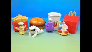 1999 McDONALDS McCHEF SET OF 4 HAPPY MEAL COLLECTION TOYS VIDEO REVIEW