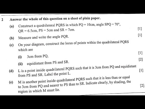 Mathematics Paper 2 GCE 2024 Construction And Loci 2024GCE 