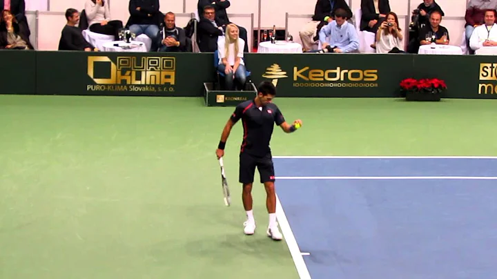 DJOKOVIC imitates Serena Williams