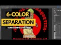 6 Color Separation Process - CMYK + Red Spot + Underbase