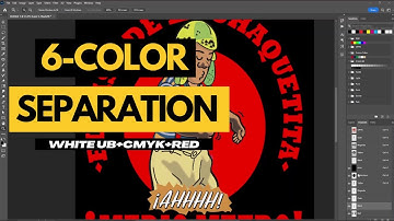 6 Color Separation Process - CMYK + Red Spot + Underbase