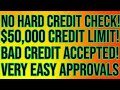 $50,000 Credit Limit Approved! Bad Credit OK! No Hard Inquiry! (Must Watch!)