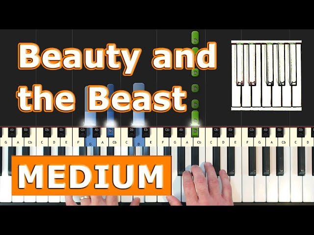 Beauty and the Beast - Piano Tutorial Easy - Disney - Sheet Music (Synthesia) class=