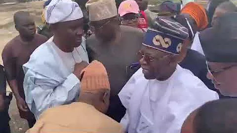 Marmot crowd as Asiwaju Bola Ahmed Tinubu visit Chief Olusegun Obasanjo today at is Abeokuta home