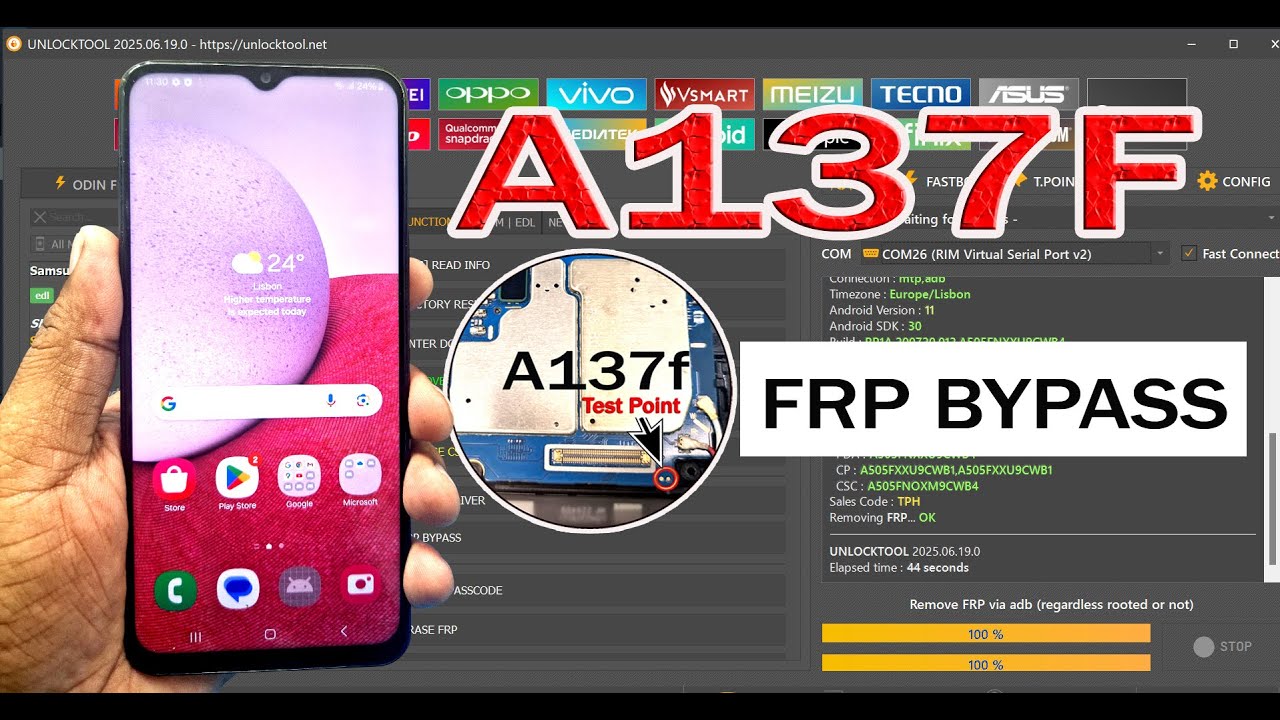 Samsung Galaxy A13 (SM-A137F) Frp Bypass Unlock Tool Google account Unlock✅