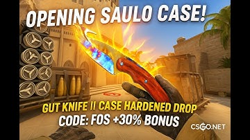 Insane Knife Win from Saullo Case! Gut Knife | Case Hardened (CSGO.NET PROMO CODE FOS +30%)