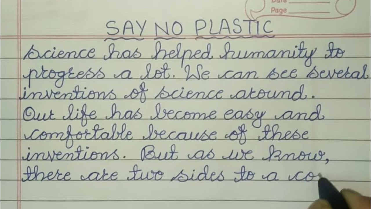 say no to plastic short essay