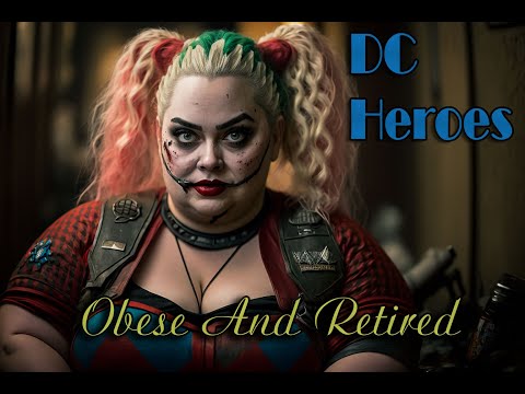 DC Comic Heroes Obese and Retired - AI Midjourney