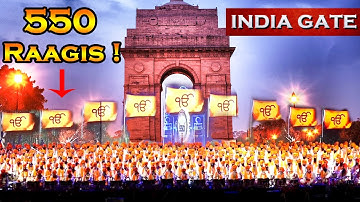 Amazing Kirtan by 550 Raagis at India Gate on Prakash Gurpurab of Guru Nanak Dev Ji