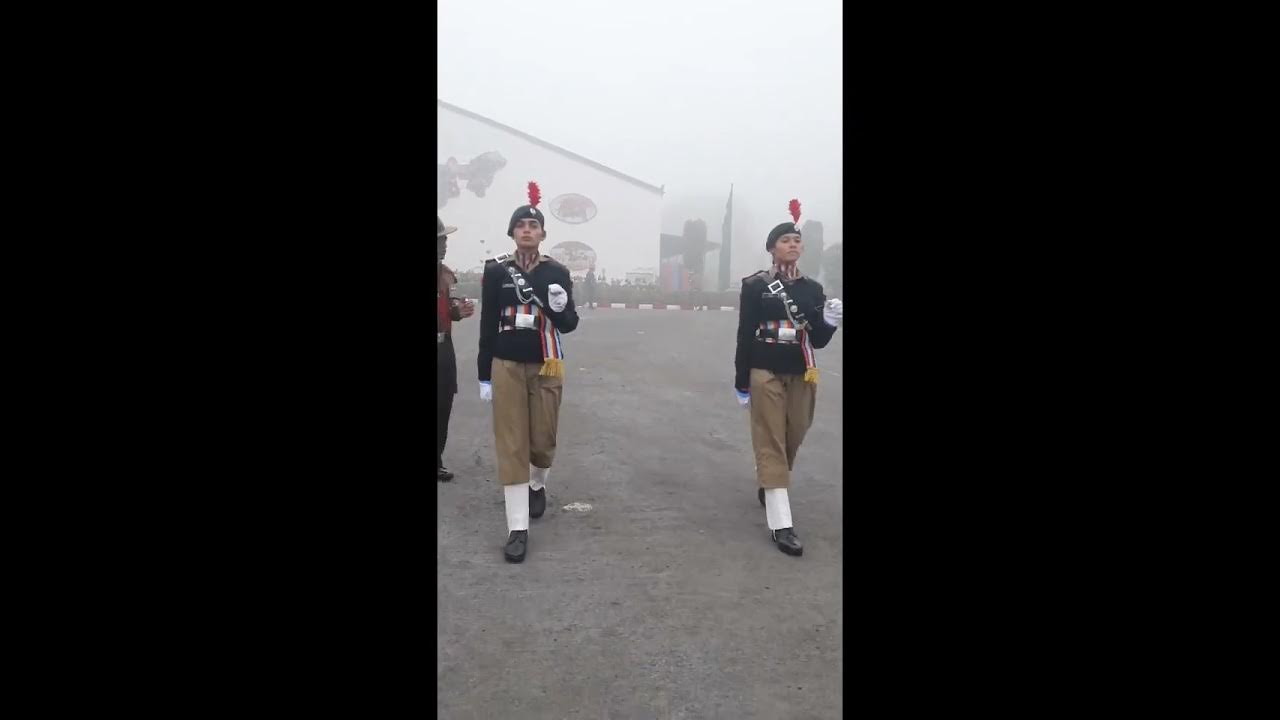 NCC Girl Pilots at RDC 2023 Practicing Dhere Chal during Guard