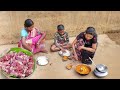 village girl cook Mutton Curry recipe and served her family at lunch time||village cooking